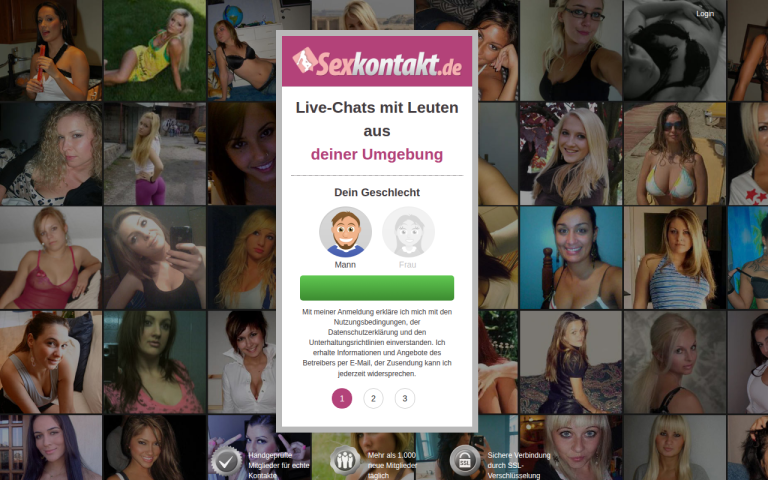 sexkontakt.de Erfahrungen & Bewertungen Webseite Screenshot
