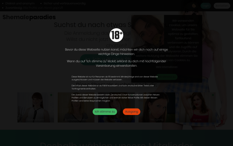 shemaleparadies.com Erfahrungen & Bewertungen Webseite Screenshot