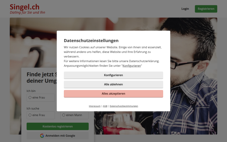 singel.ch Erfahrungen & Bewertungen Webseite Screenshot