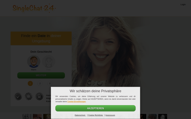singlechat24.com Erfahrungen & Bewertungen Webseite Screenshot