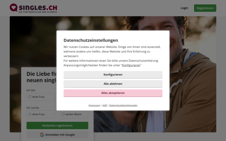 singles.ch Erfahrungen & Bewertungen Webseite Screenshot