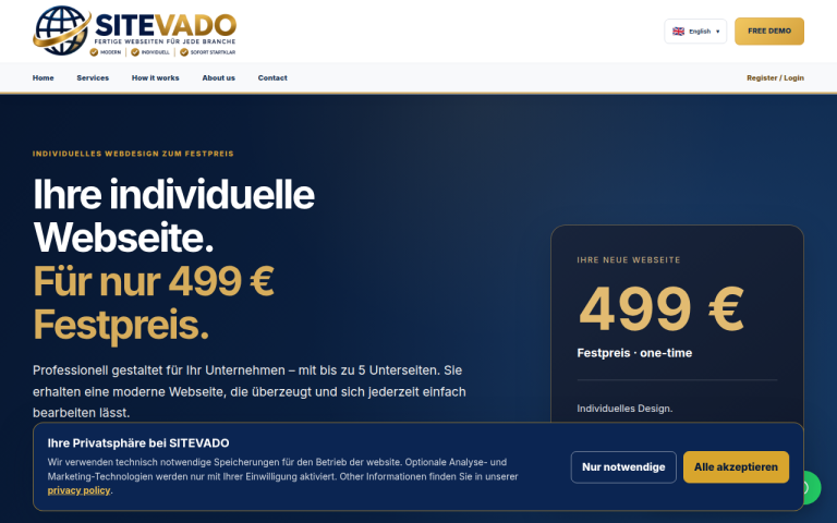 sitevado.com Webseite Screenshot