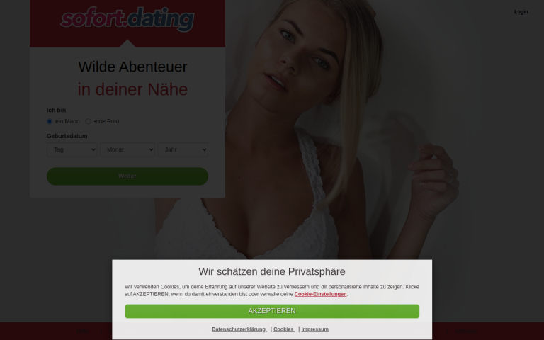 sofort.dating Erfahrungen & Bewertungen Webseite Screenshot