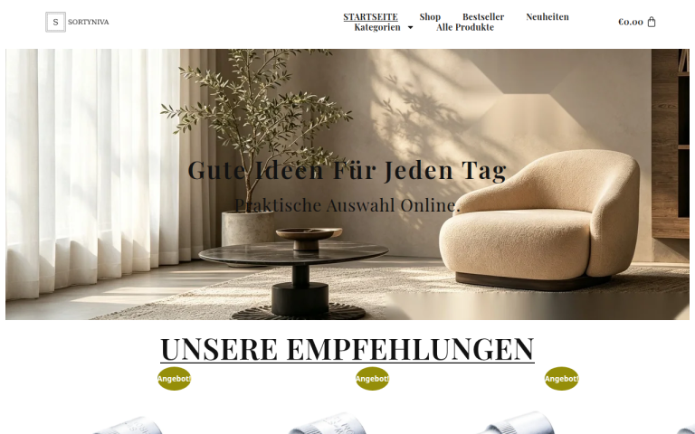 sortyniva.com Erfahrungen & Bewertungen Webseite Screenshot