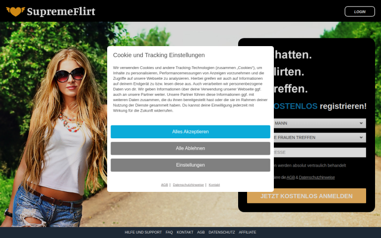 supremeflirt.com Erfahrungen & Bewertungen Webseite Screenshot