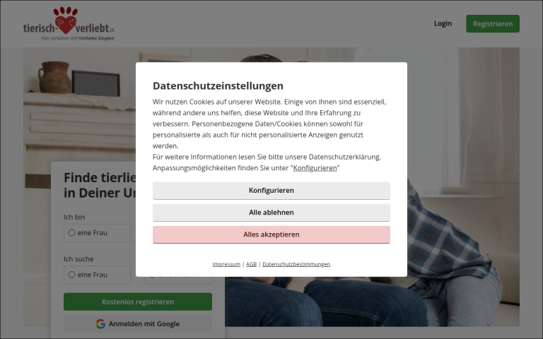 tierisch-verliebt.ch Erfahrungen & Bewertungen Webseite Screenshot