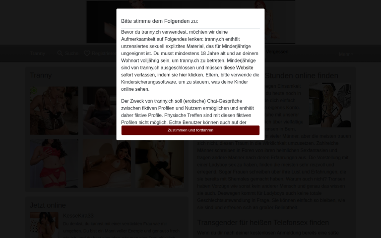 tranny.ch Erfahrungen & Bewertungen Webseite Screenshot