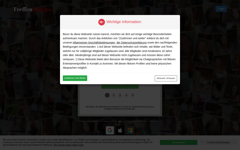 treffensingles.ch Erfahrungen & Bewertungen Webseite Screenshot