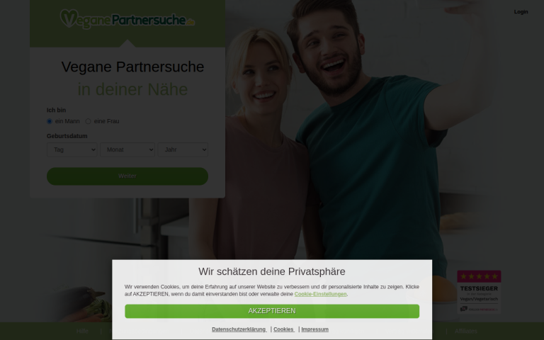 veganepartnersuche.de Erfahrungen & Bewertungen Webseite Screenshot