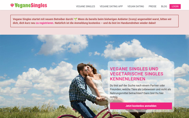 veganesingles.de Erfahrungen & Bewertungen Webseite Screenshot