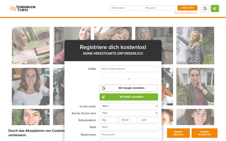 verborgeneflirts.com Erfahrungen & Bewertungen Webseite Screenshot