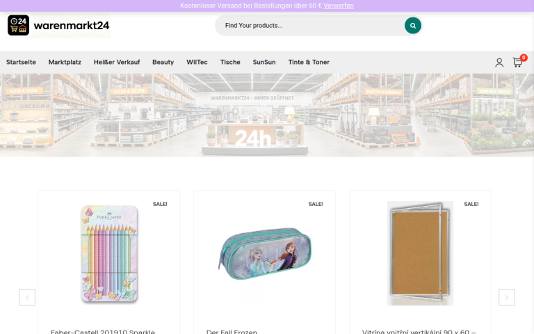 warenmarkt24.com Erfahrungen & Bewertungen Webseite Screenshot