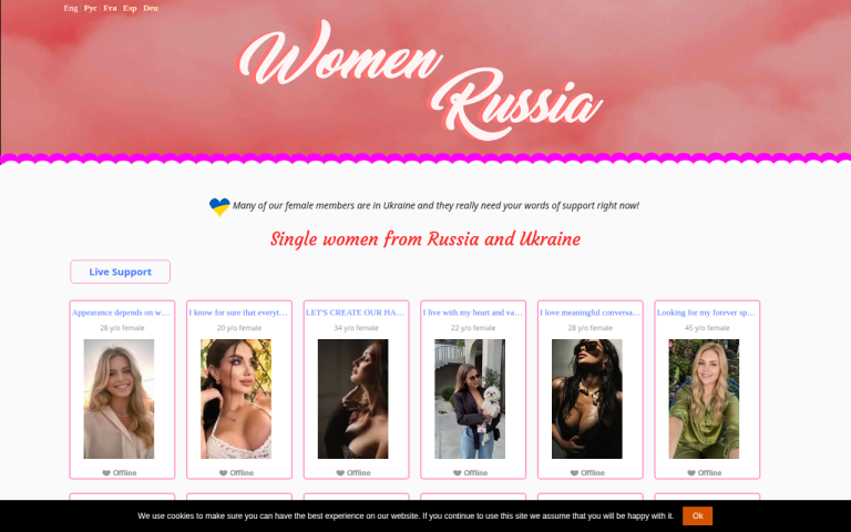 women-russia.com Erfahrungen & Bewertungen Webseite Screenshot