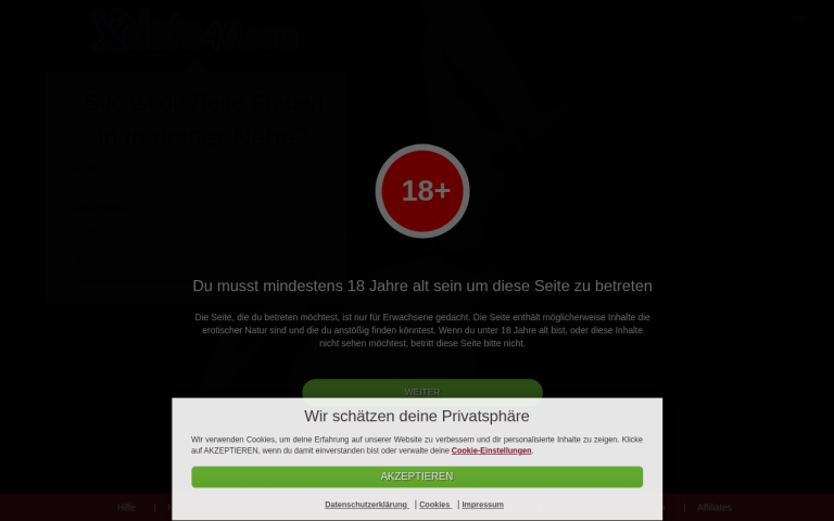 xdate40.com Erfahrungen & Bewertungen Webseite Screenshot