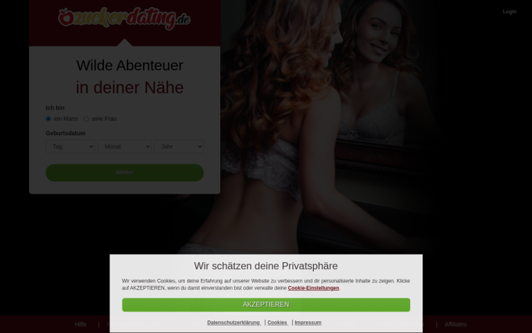 zuckerdating.de Erfahrungen & Bewertungen Webseite Screenshot